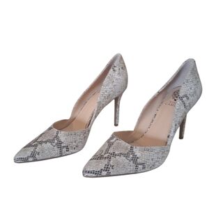 Vince Camuto Womens Dessy D'Orsay Pumps US 8 M Gray Snake Pointed Toe
